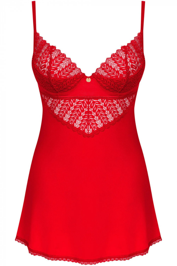 Комбинация женская с кружевным лифом Obsessive Ingridia chemise  — Заказать онлайн с доставкой