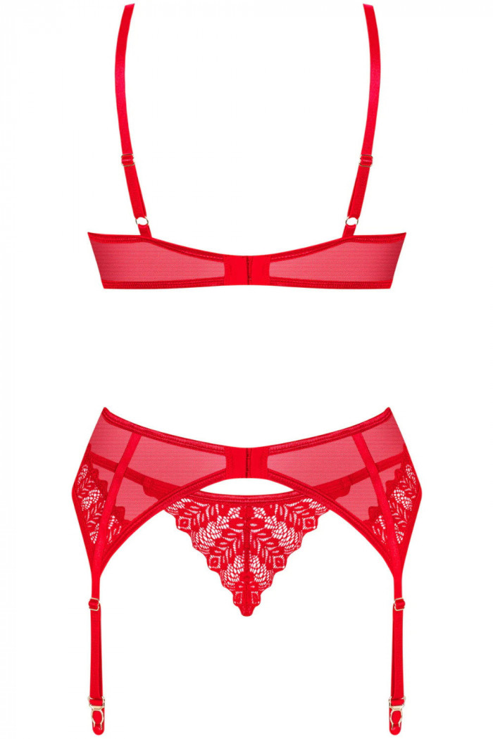 Комплект білизни з поясом для панчіх Obsessive Ingridia garter belt set — Купити в Dorin.shop | Ціна, Фото