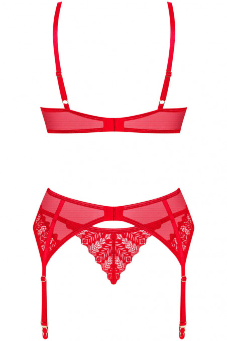 Комплект белья с поясом для чулок Obsessive Ingridia garter belt set  — Заказать онлайн с доставкой