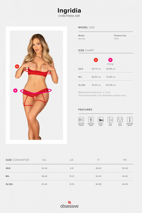 Комплект білизни відкритий Obsessive Ingridia set otwarty — Купити в Dorin.shop | Ціна, Фото