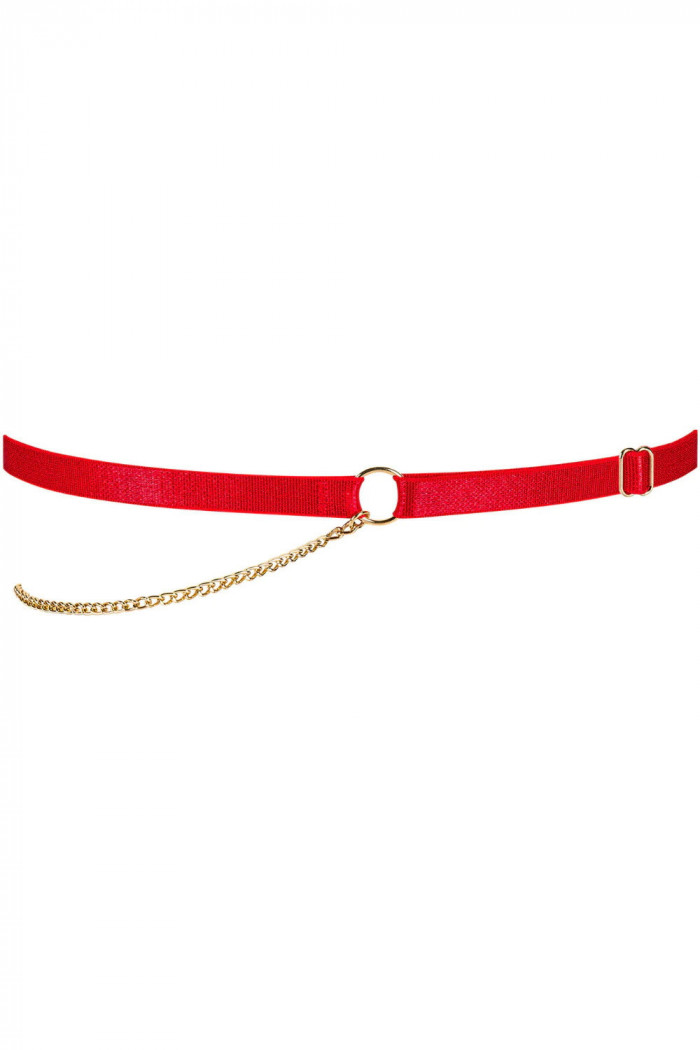 Подвязка на ногу красная с цепочкой Obsessive Ingridia  — Заказать онлайн с доставкой