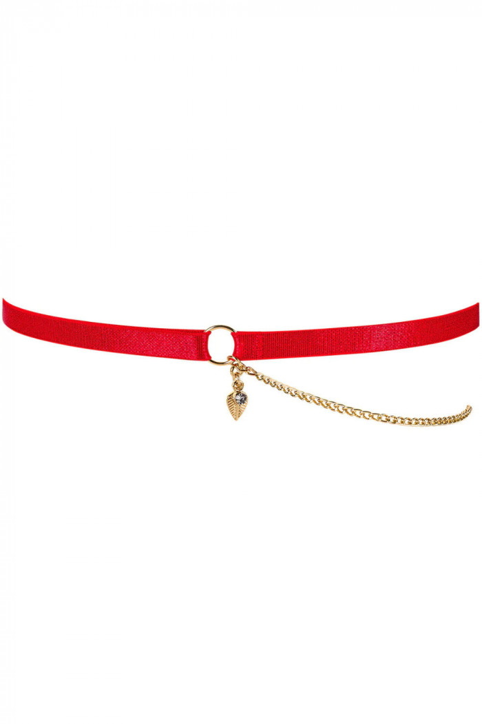 Подвязка на ногу красная с цепочкой Obsessive Ingridia  — Заказать онлайн с доставкой