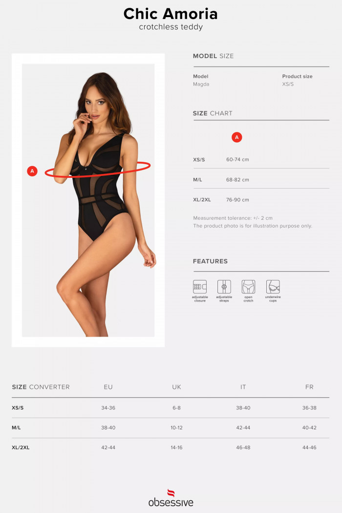 Боди гладкий с доступом бикини Obsessive Chic Amoria otwarte  — Заказать онлайн с доставкой