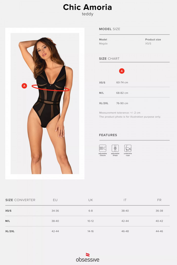 Боди женский гладкий Obsessive Chic Amoria  — Заказать онлайн с доставкой