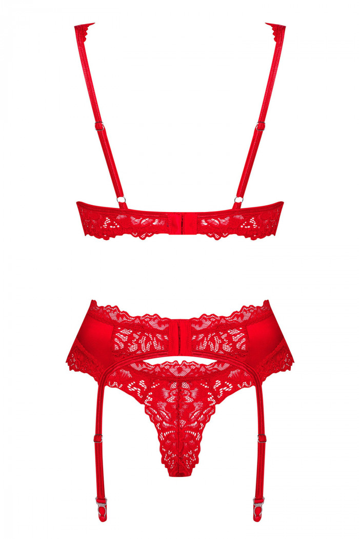 Комплект белья с поясом для чулок Obsessive Amor Cherris set  — Заказать онлайн с доставкой