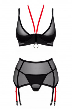 Комплект белья прозрачный с поясом Obsessive Glandez garter belt set  — Заказать онлайн с доставкой 2