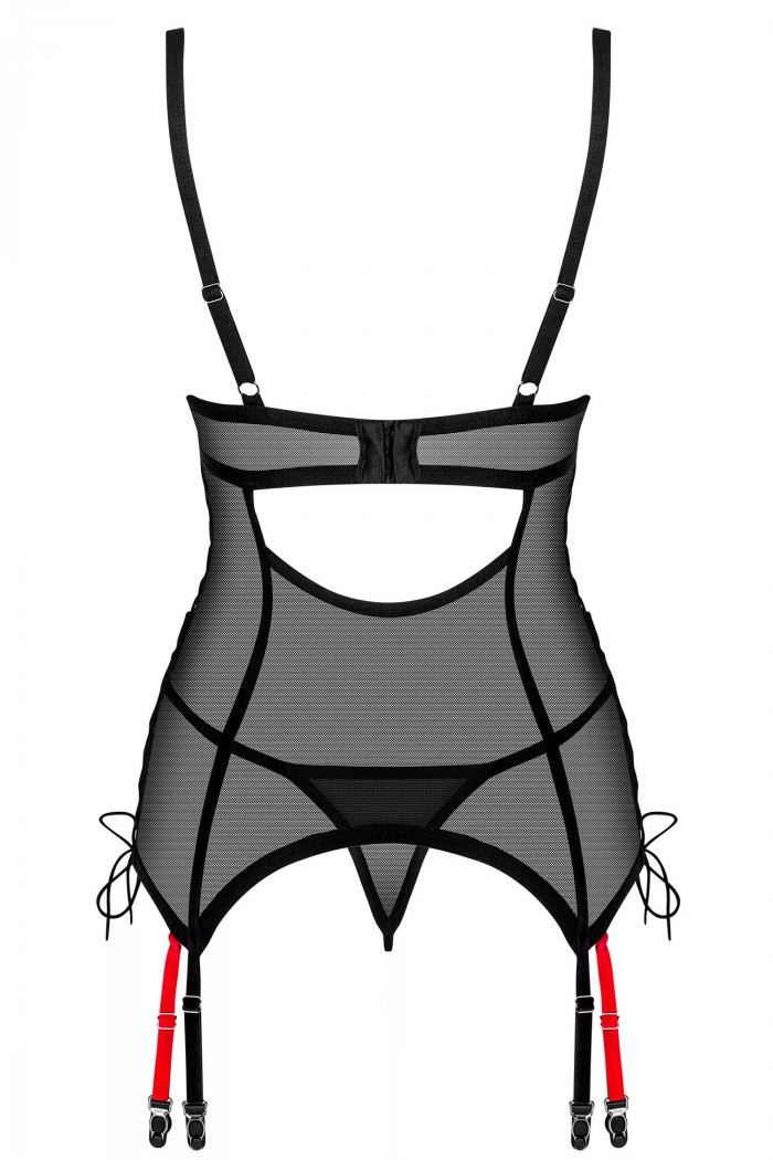 Корсет прозрачный с пажами для чулок Obsessive Glandez corset  — Заказать онлайн с доставкой