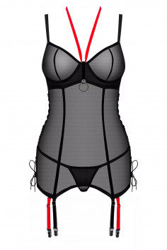 Корсет прозрачный с пажами для чулок Obsessive Glandez corset  — Заказать онлайн с доставкой 2