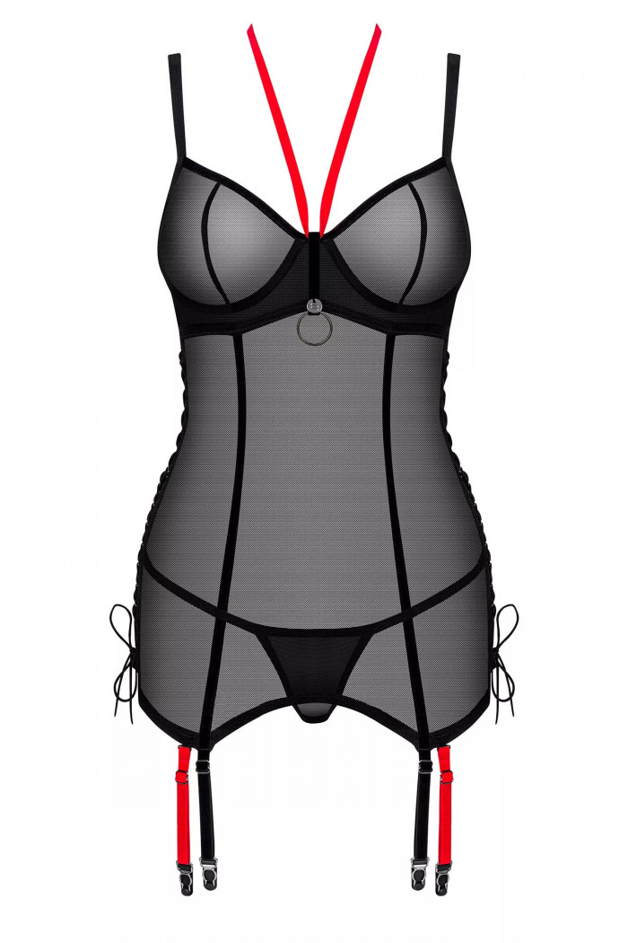 Корсет прозрачный с пажами для чулок Obsessive Glandez corset  — Заказать онлайн с доставкой