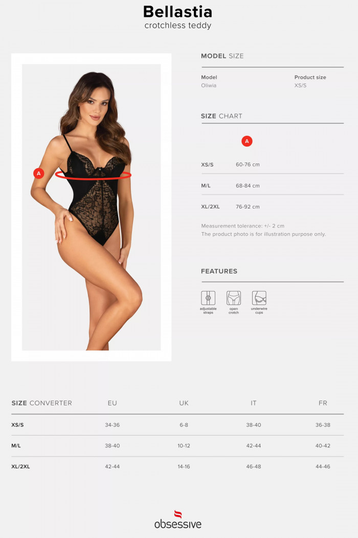 Боди женское с доступом Obsessive Bellastia otwarte  — Заказать онлайн с доставкой