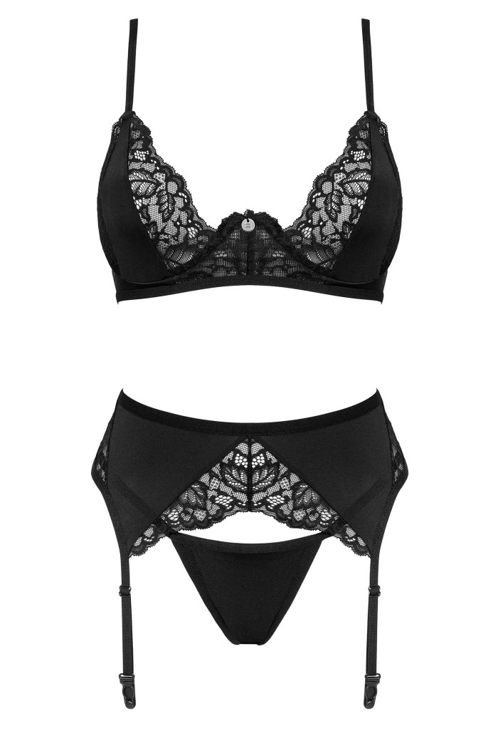 Комплект білизни - бюст, трусики, пояс Obsessive Bellastia set — Купити в Dorin.shop | Ціна, Фото