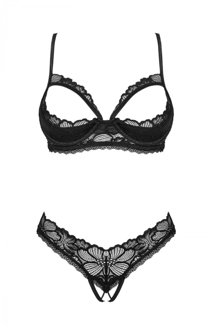 Комплект з відкритим бюстом і трусиками Obsessive Serafia set — Купити в Dorin.shop | Ціна, Фото