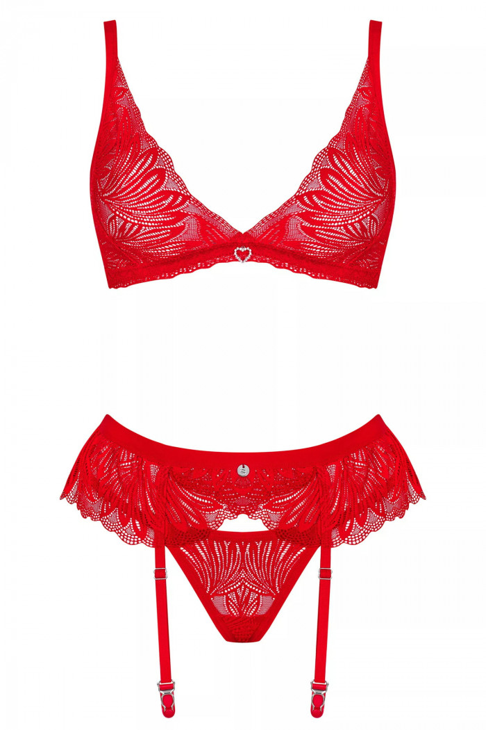 Комплект белья с поясом для чулок Obsessive Chilisa set  — Заказать онлайн с доставкой