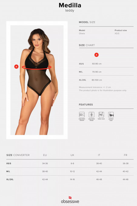 Боді напівпрозоре Obsessive Medilla — Купити в Dorin.shop | Ціна, Фото