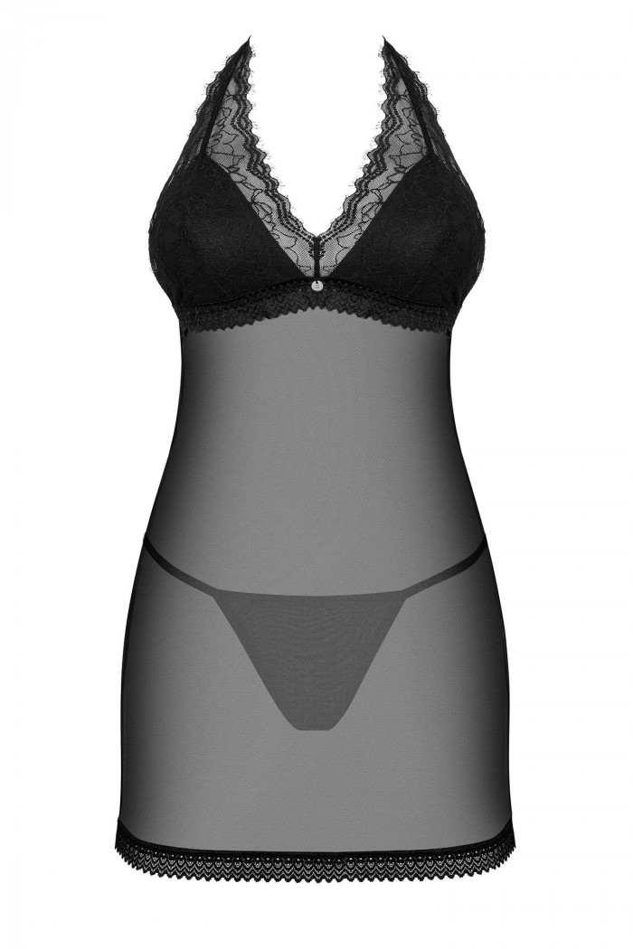 Комбинация прозрачная с трусиками Obsessive Medilla chemise  — Заказать онлайн с доставкой