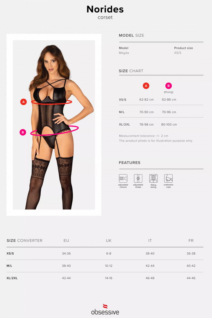 Корсет латексний з трусиками Obsessive Norides Corset — Купити в Dorin.shop | Ціна, Фото