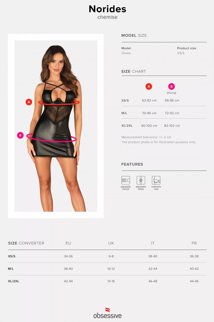 Платье латексное под кожу Obsessive Norides chemise  — Заказать онлайн с доставкой