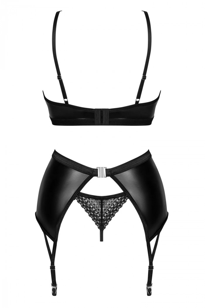 Комплект латексный с поясом для чулок Obsessive Norides garter belt set  — Заказать онлайн с доставкой