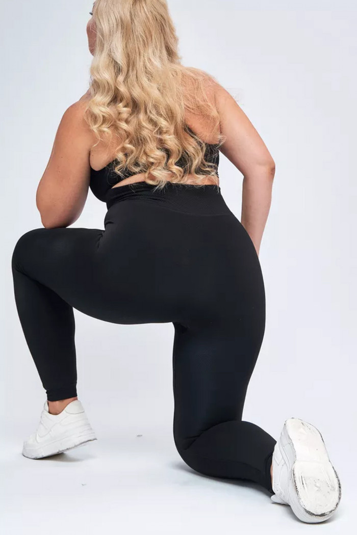 Леггинсы теплые бесшовные большого размера с мехом и шерстью Caimax Cotton Wool 6901  — Заказать онлайн с доставкой