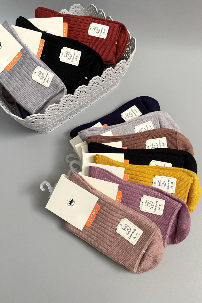 Шкарпетки в рубчик жіночі з кашеміром Dorin BY291 — Купити в Dorin.shop | Ціна, Фото