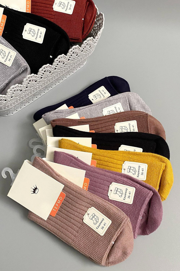 Шкарпетки в рубчик жіночі з кашеміром Dorin BY291 — Купити в Dorin.shop | Ціна, Фото
