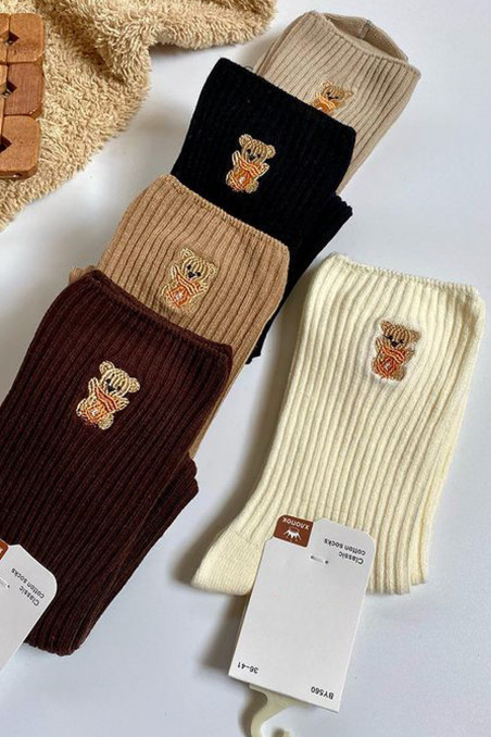 Шкарпетки бавовняні в рубчик з ведмедиками Dorin BY560 Teddy — Купити в Dorin.shop | Ціна, Фото