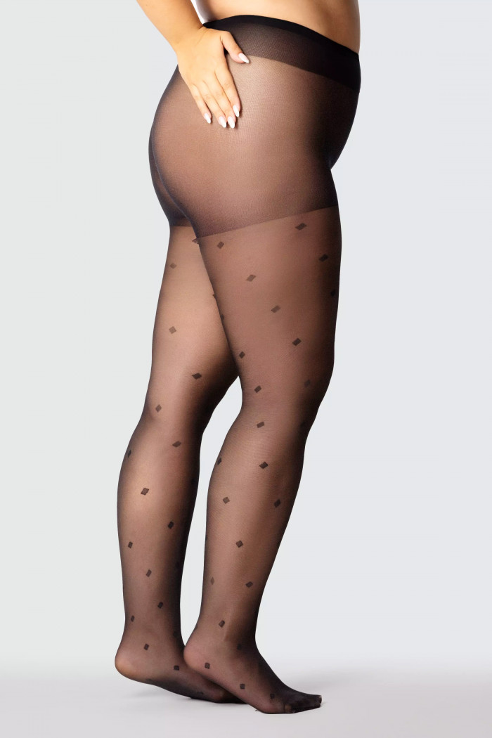 Колготки большого размера с узором Mona Diamond Rain 30 den  — Заказать онлайн с доставкой