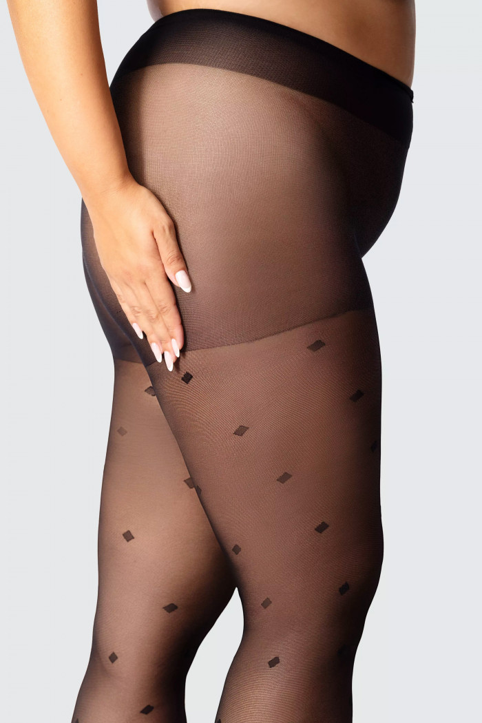 Колготки большого размера с узором Mona Diamond Rain 30 den  — Заказать онлайн с доставкой