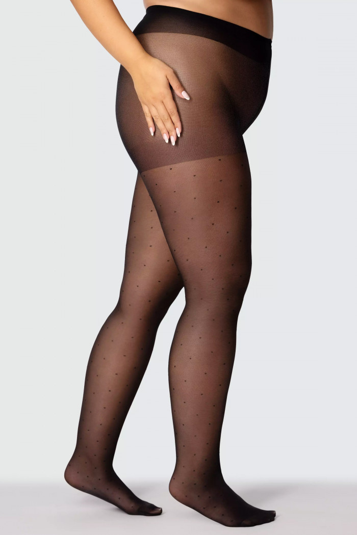 Колготки большого размера в горошек Mona Dots Right 30  — Заказать онлайн с доставкой