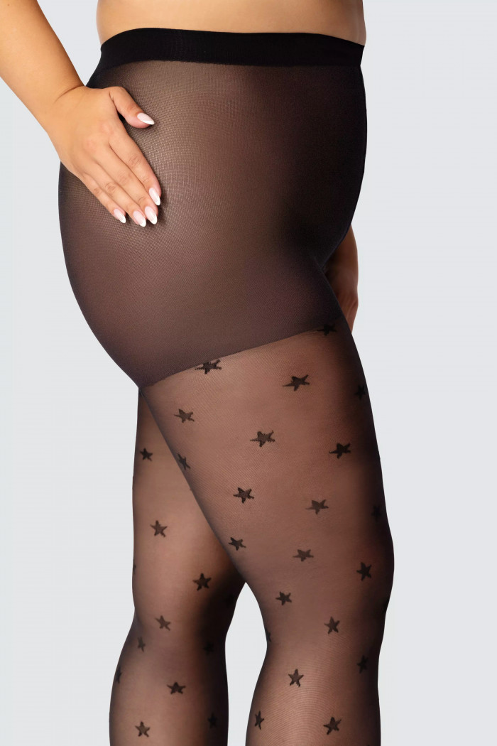 Колготки большого размера с принтом Звезды Mona Star 30  — Заказать онлайн с доставкой