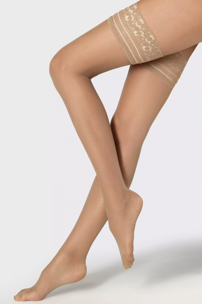 Чулки с кружевной коронкой Mona Felice 15d