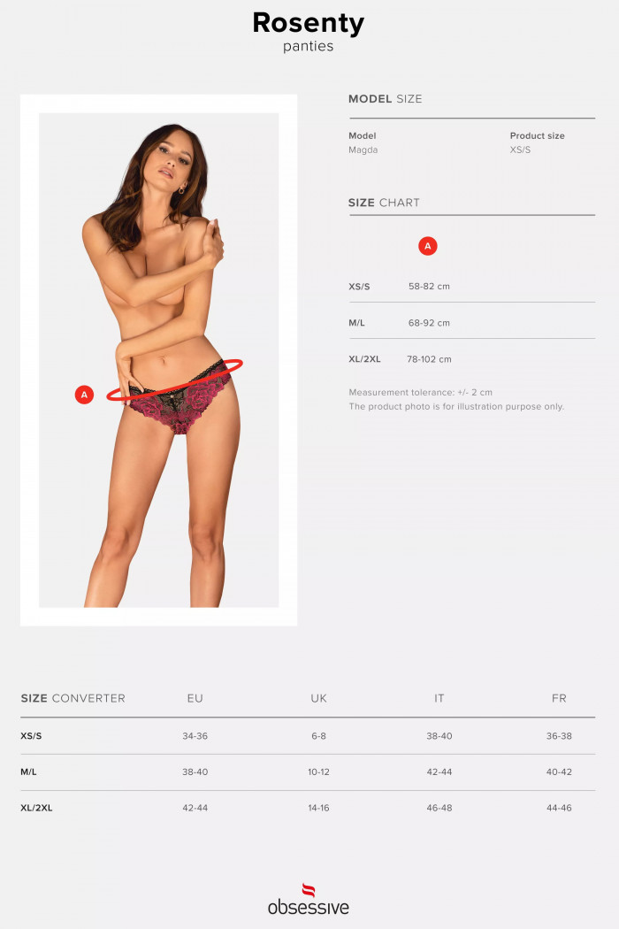 Трусики мереживні Obsessive Rosenty — Купити в Dorin.shop | Ціна, Фото
