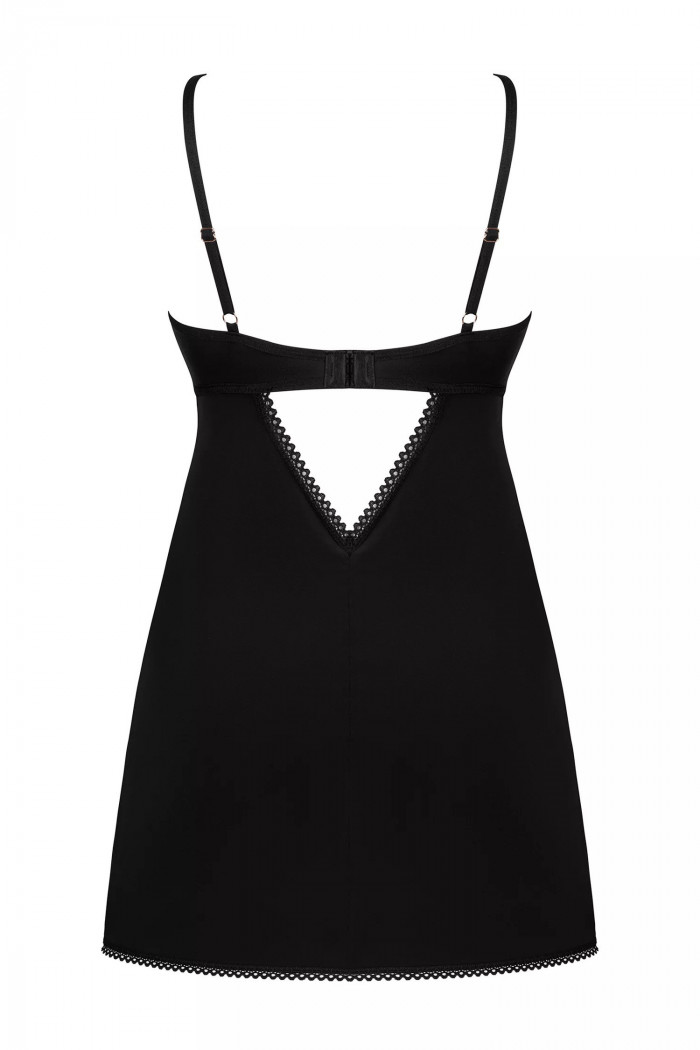 Комбинация ночная сатиновая с трусиками Obsessive Rosenty chemise  — Заказать онлайн с доставкой