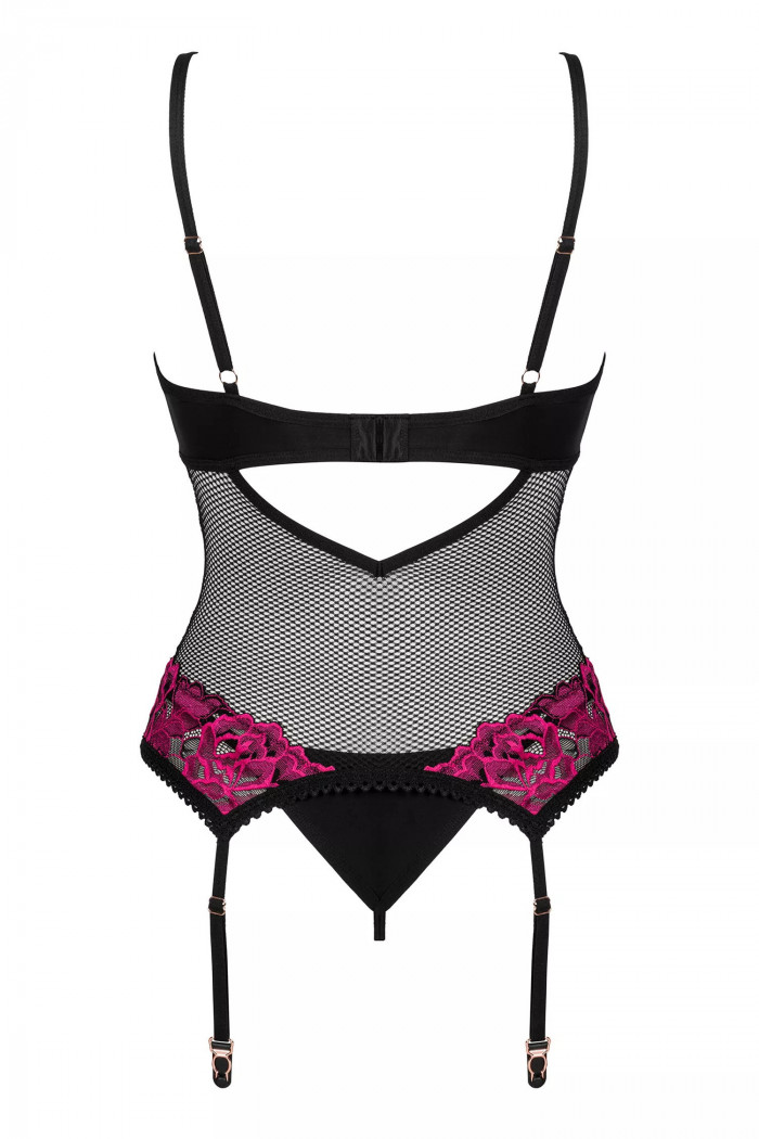 Корсет кружевной с трусиками Obsessive Rosenty corset  — Заказать онлайн с доставкой