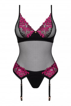 Корсет кружевной с трусиками Obsessive Rosenty corset  — Заказать онлайн с доставкой 2