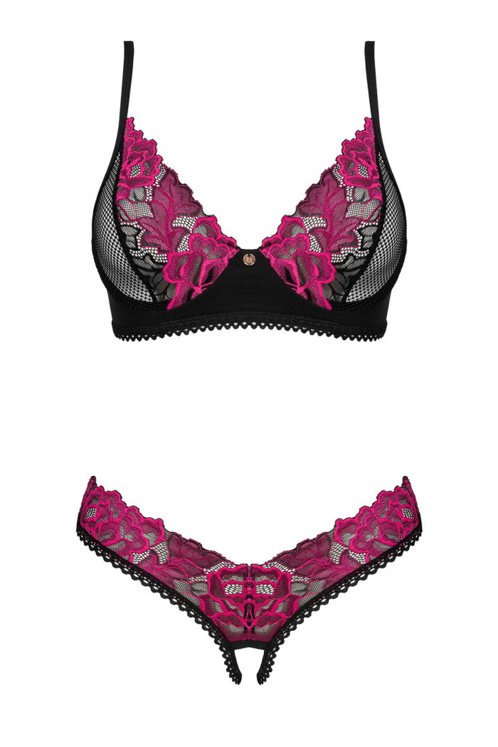 Комплект білизни - бюст і відкриті трусики Obsessive Rosenty set — Купити в Dorin.shop | Ціна, Фото