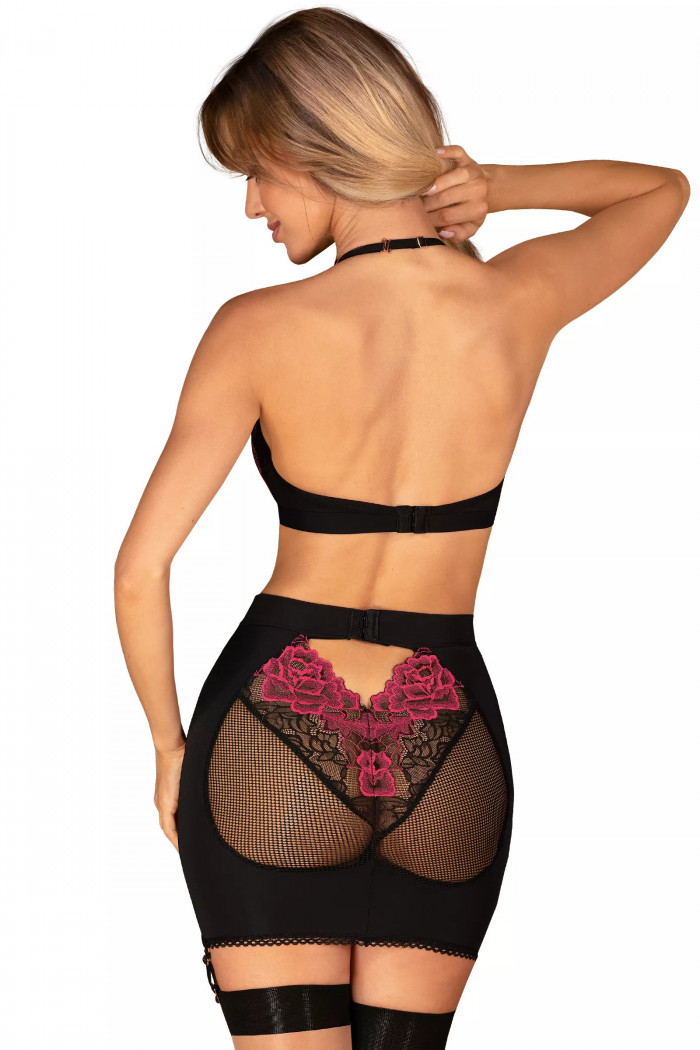 Комплект белья - топ и юбка с подвязками Obsessive Rosenty top  — Заказать онлайн с доставкой