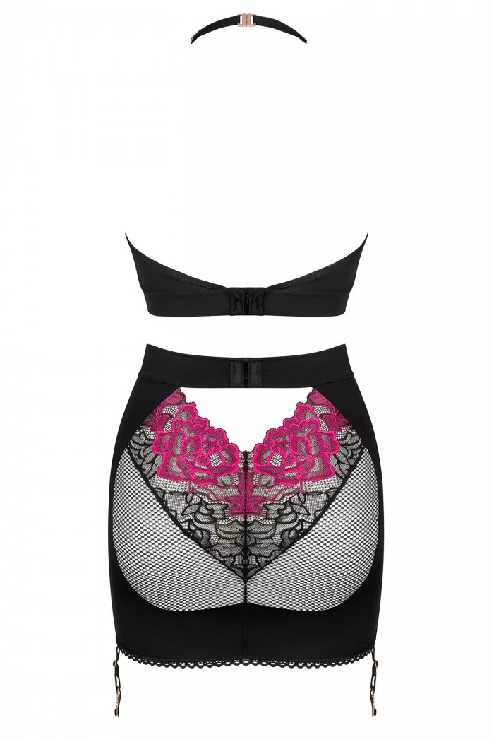 Комплект белья - топ и юбка с подвязками Obsessive Rosenty top  — Заказать онлайн с доставкой