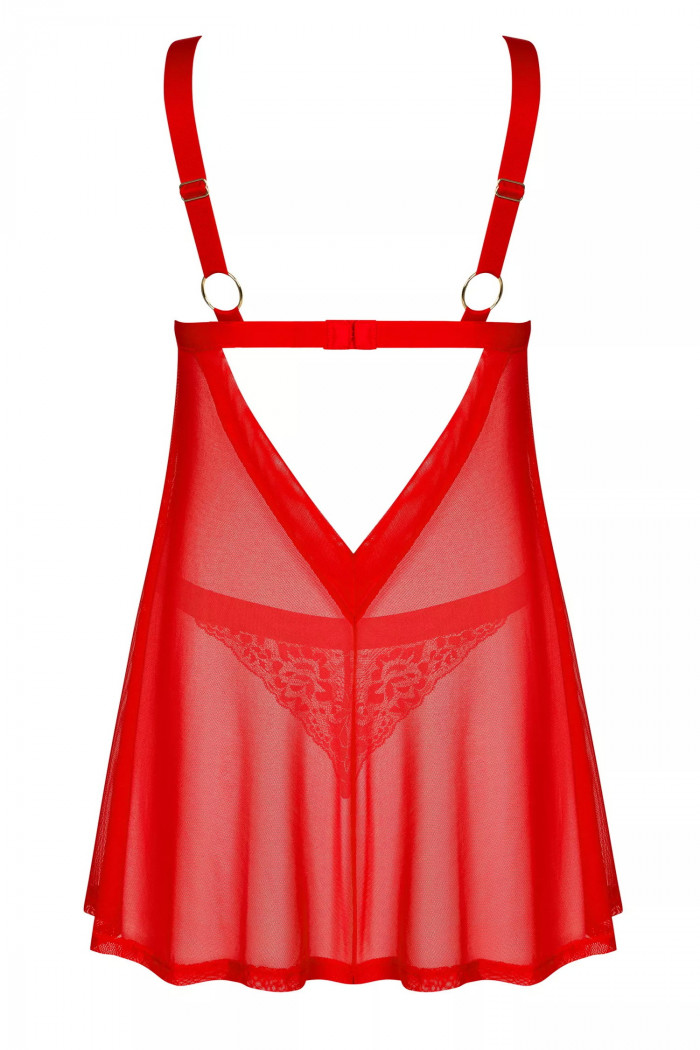 Прозрачный бебидолл с трусиками Obsessive Elianes babydoll  — Заказать онлайн с доставкой