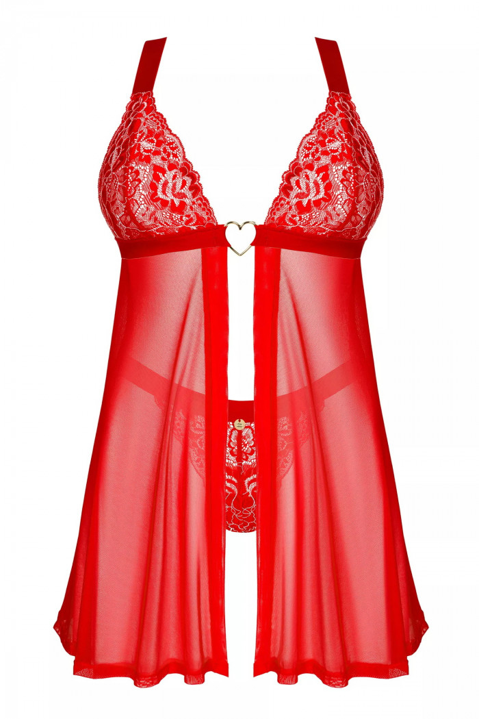 Прозрачный бебидолл с трусиками Obsessive Elianes babydoll  — Заказать онлайн с доставкой