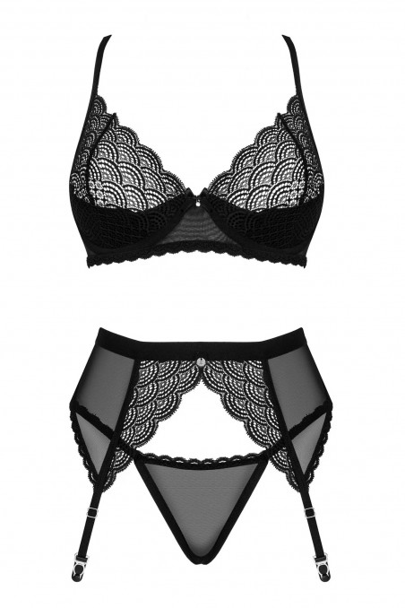 Комплект білизни - бюст, трусики, пояс Obsessive Chemeris set — Купити в Dorin.shop | Ціна, Фото