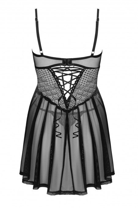 Прозорий пеньюар з трусиками Obsessive Chemeris babydoll — Купити в Dorin.shop | Ціна, Фото