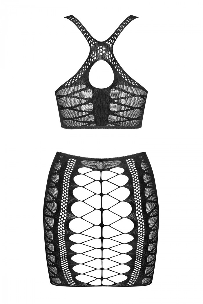 Комплект в сітку - топ та спідниця Obsessive K102 top — Купити в Dorin.shop | Ціна, Фото