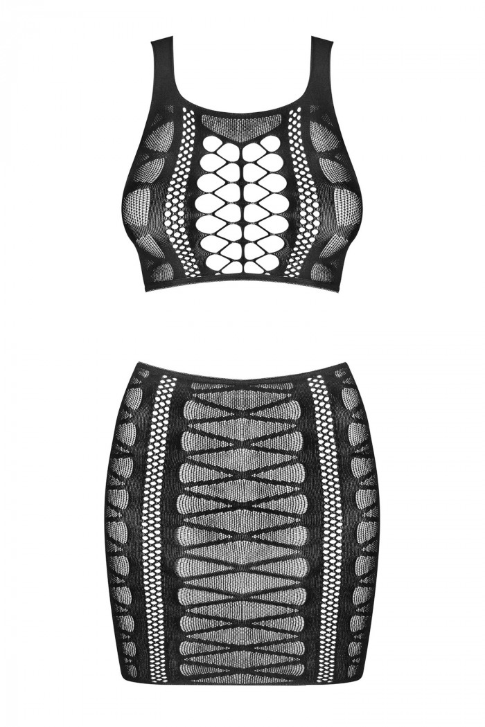 Комплект в сітку - топ та спідниця Obsessive K102 top — Купити в Dorin.shop | Ціна, Фото