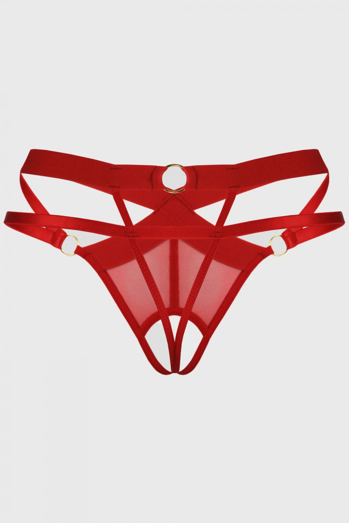 Стринги с открытым доступом Anais Meredith Red  — Заказать онлайн с доставкой