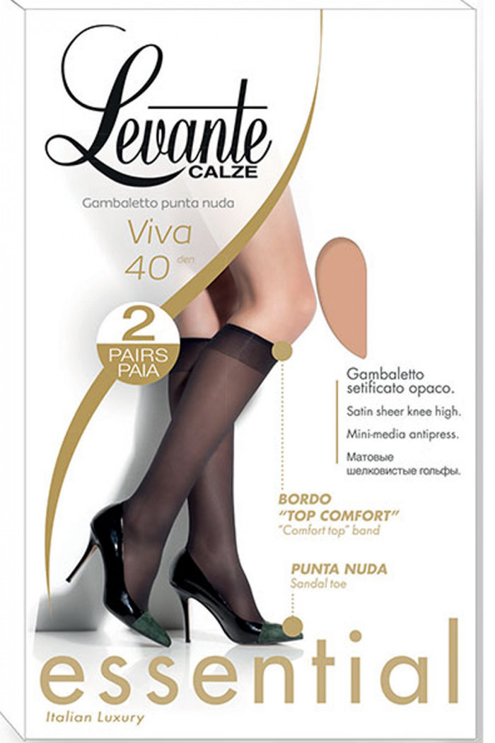 Гольфи жіночі напівпрозорі LEVANTE Viva 40 den gambaletto (2 пари) — Купити в Dorin.shop | Ціна, Фото