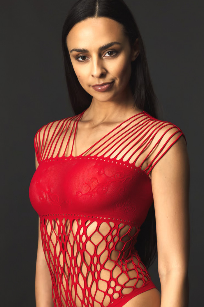 Боді-сітка з відкритим доступом Passion BS 035 Red — Купити в Dorin.shop | Ціна, Фото