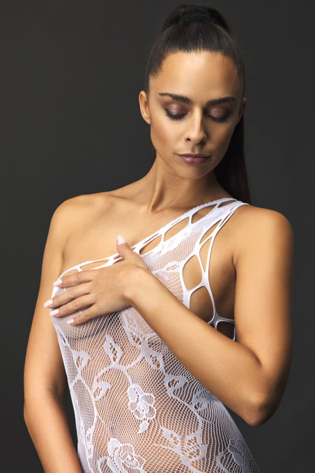 Комбинезон белый Passion BS 036  — Заказать онлайн с доставкой