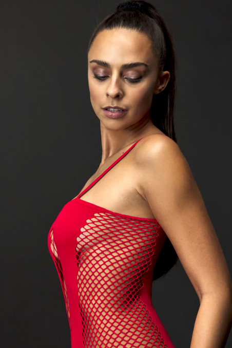 Платье-сетка красное Passion BS 027  — Заказать онлайн с доставкой