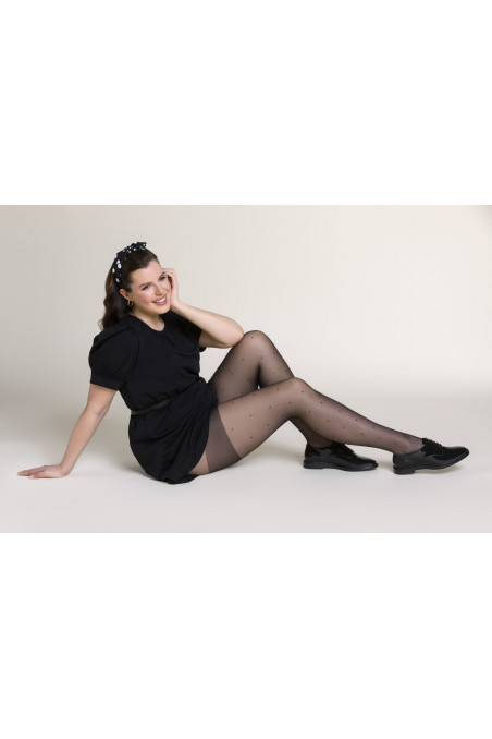Колготы большого размера в мелкий горошек Gabriella Xenia Puntina 15 den Plus Size  — Заказать онлайн с доставкой
